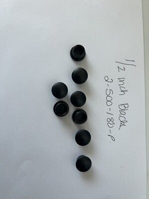 1/2 Inch Black Hole Plugs Covers New 12.7mm 10 Pack