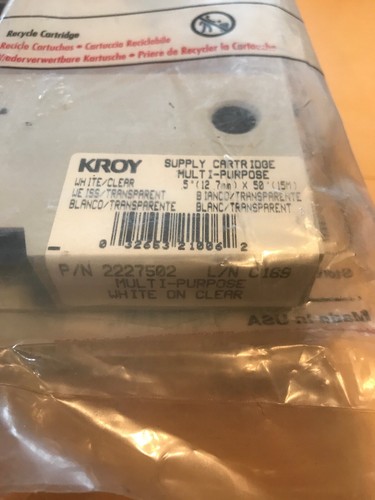 Kroy Supply Cartridge 240 Series # 2227502 Photoclip Sealed Retail Plastic READ!