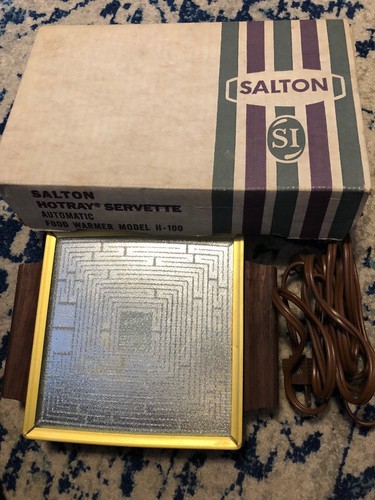 Salton Cosmopolitan Automatic Food Warmer Servette Model H 100 USA Vintage MCM