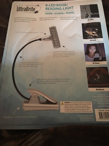 Ultrabright 8-led Book Light, Silver And Rose Gold