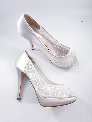 Ivory satin cheap bridal shoes
