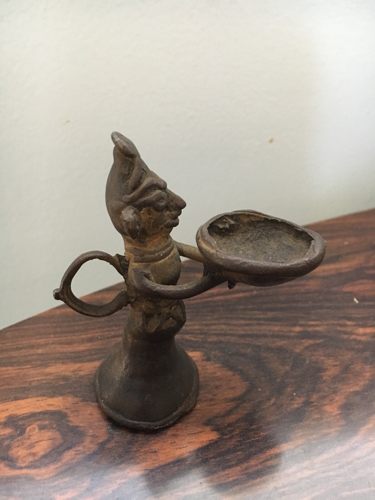 Antique Mayan Snuff Bowl Figurine Central America Artifact