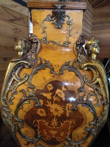 Pair of Louis XV Style Gold Guilt Bronze Pedestals With Marble Tops