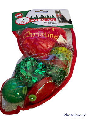 Spot Cat Toy catnip Holiday stocking 5 Piece Christmas Love Heart Pillow Sack