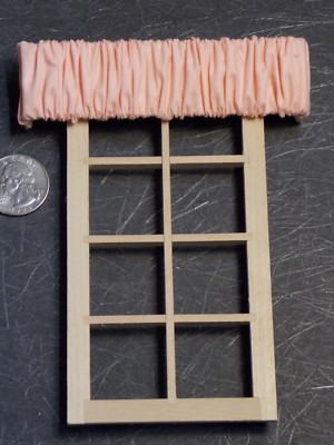 Dollhouse Miniature Curtains Cornice Peach Sheared 1:12 scal E44 Dollys Gallery