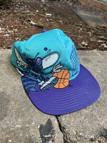 Charlotte Hornets サイン入りキャップ VTG 90s Charlotte Hornets Hat Snapback Cap NBA Basketball