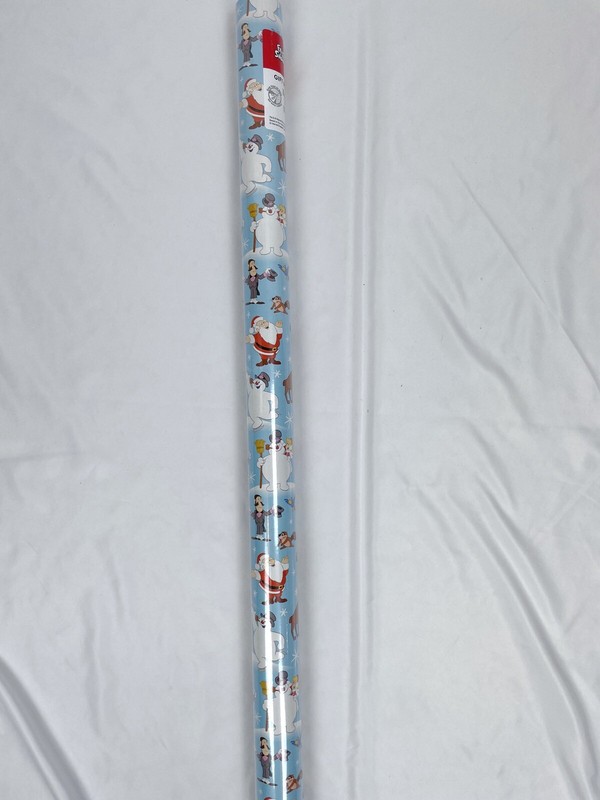 70 sq ft Frosty the Snowman Blue Christmas Gift Wrap Wrapping Paper 1 Roll