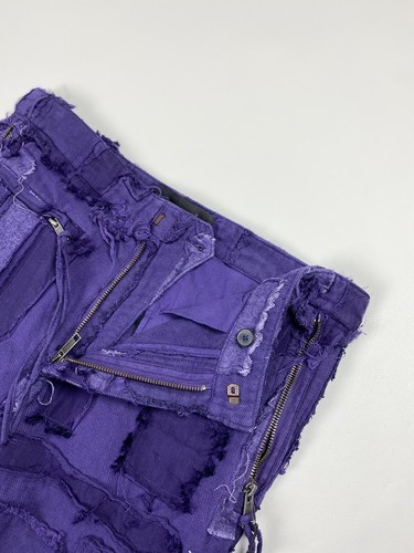 Pre-owned Haider Ackermann Ladies Patchwork Cropped Pants Trousers Size 38 / M In Purple