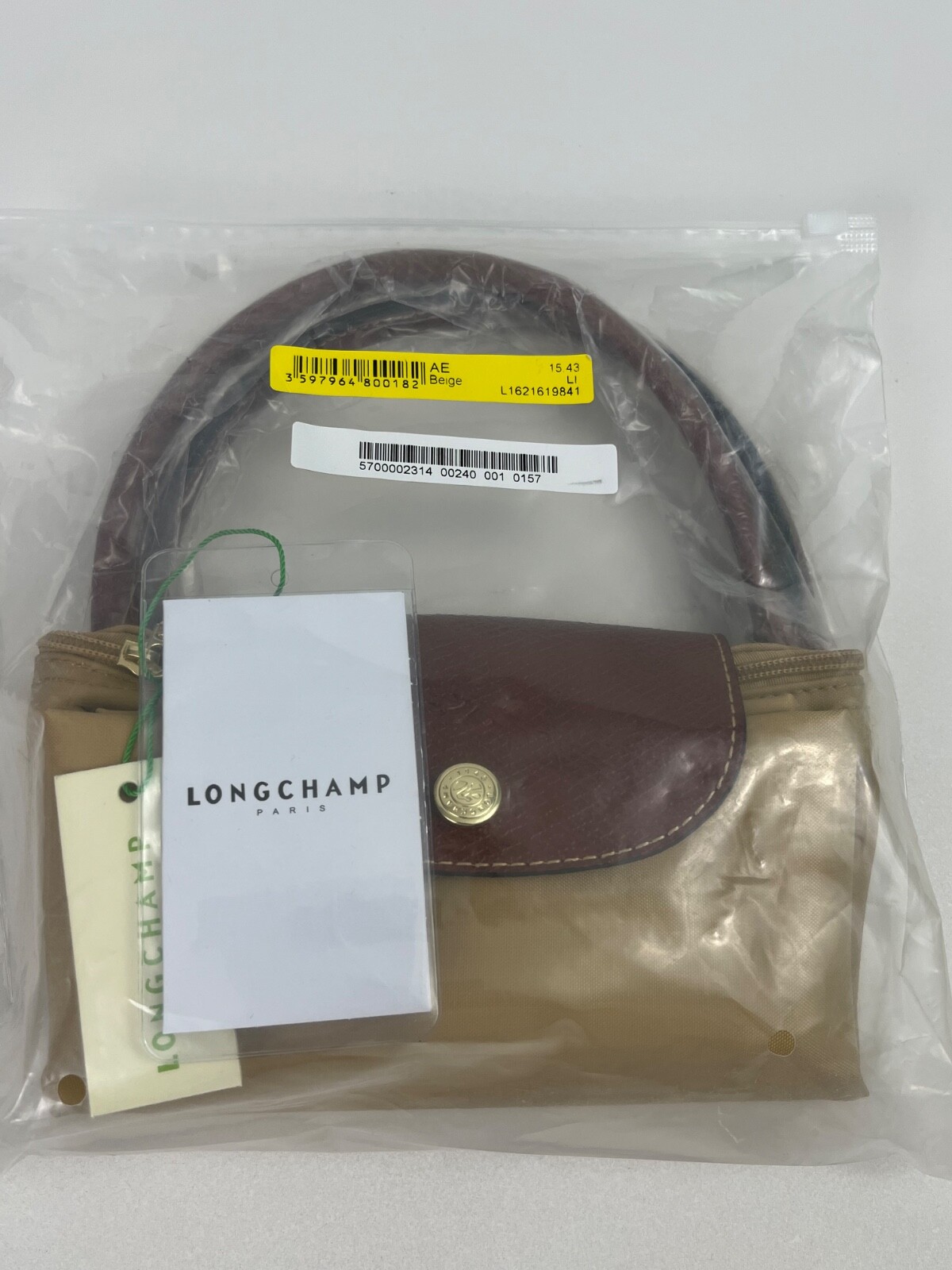 NWT Longchamp Le Pliage Shopping Bag Beige - Modele Depose