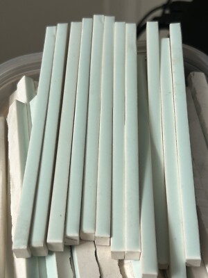 Vintage  1950 s MCM Light Sea Foam Green Pencil Liner Tiles By Pomona Tile