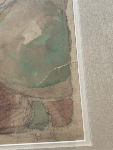 Antique Portrait Regionalism Painting Listed Vintage Urban Expressionism