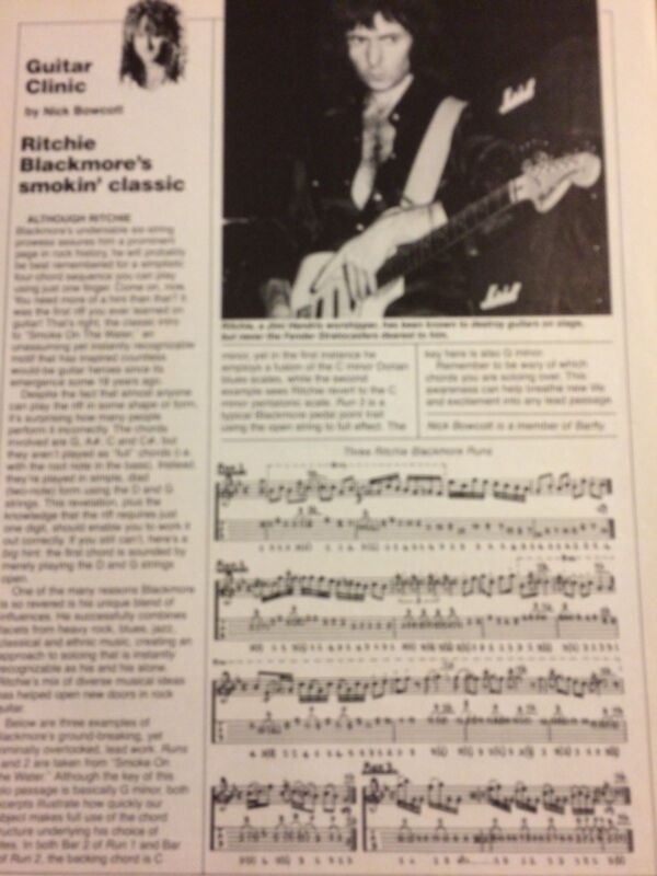 Deep Purple, Ritchie Blackmore, Full Page Vintage Clipping