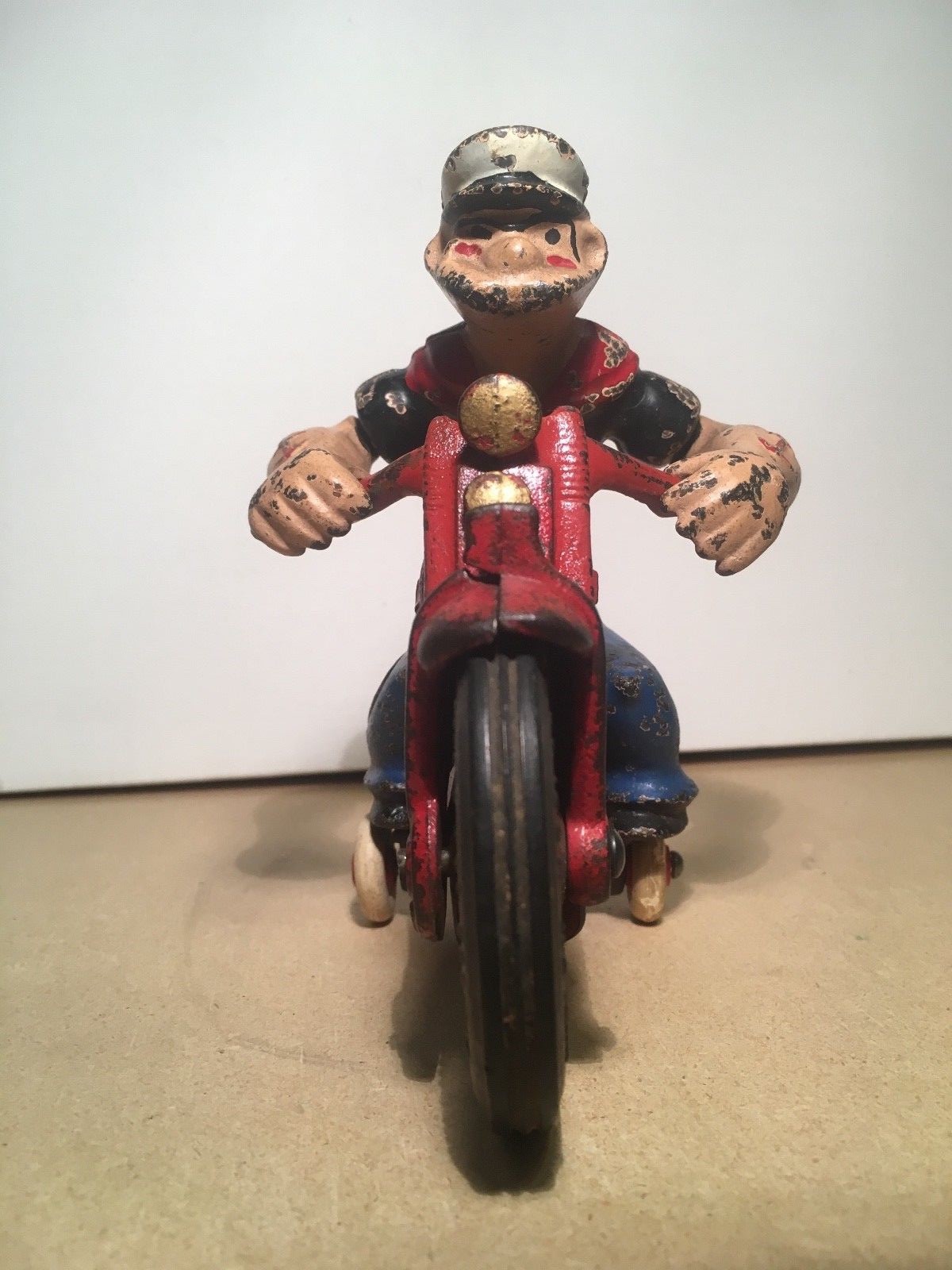 Cast iron Hubley POPEYE Patrol Cycle Motorcycle vintage 1930s toy figure rare