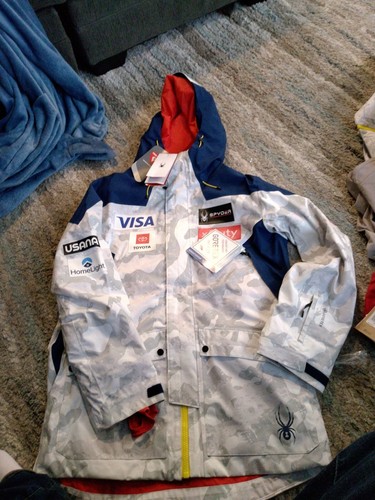 Spyder Mens US Alpine Ski Team GTX Gore-Tex Primaloft Jacket Large Snow Camo Nwt