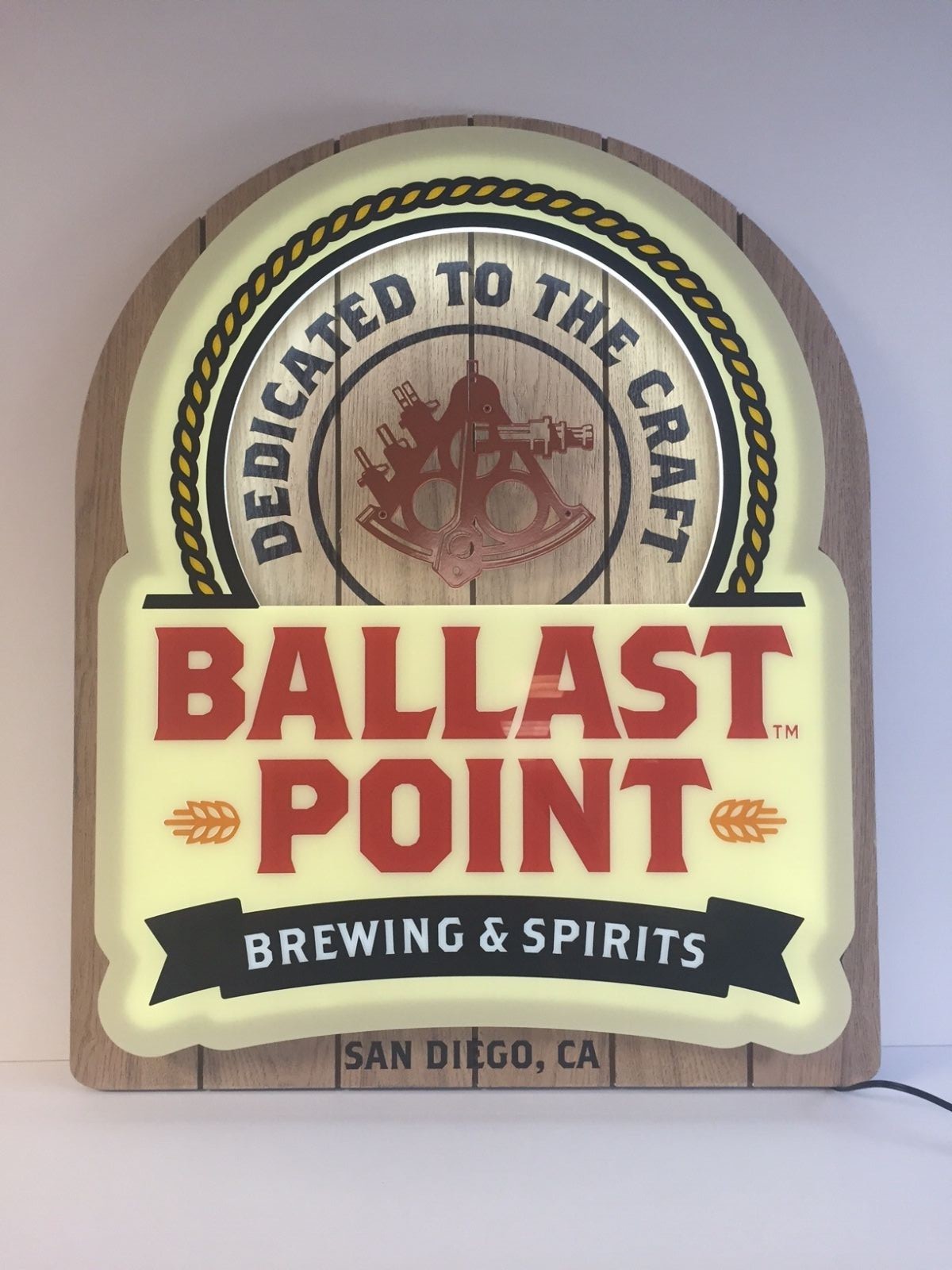 Ballast Point Brewing & Spirits Wood LED Sign - New In Box - 24