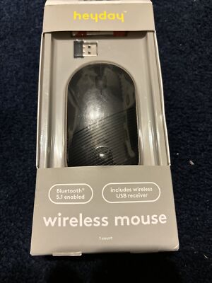 Heyday Bluetooth 5.1 Wireless Mouse and USB Receiver - Black/Gold