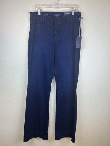Women 10 Blue Teresa Trouser Wide Leg Midrise Denim Pants La