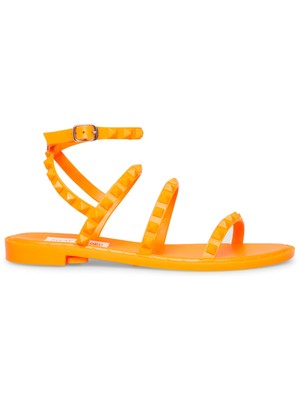 

STEVE MADDEN Женские оранжевые дорожные сандалии-гладиаторы с заклепками и круглым носком, пряжкой, размер 9 м, Оранжевый, TRAV05S1