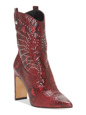 

JESSICA SIMPSON Womens Maroon Snake Bazil Pointed Toe Slip On Western Boot 7,5 M, JS-BAZIL