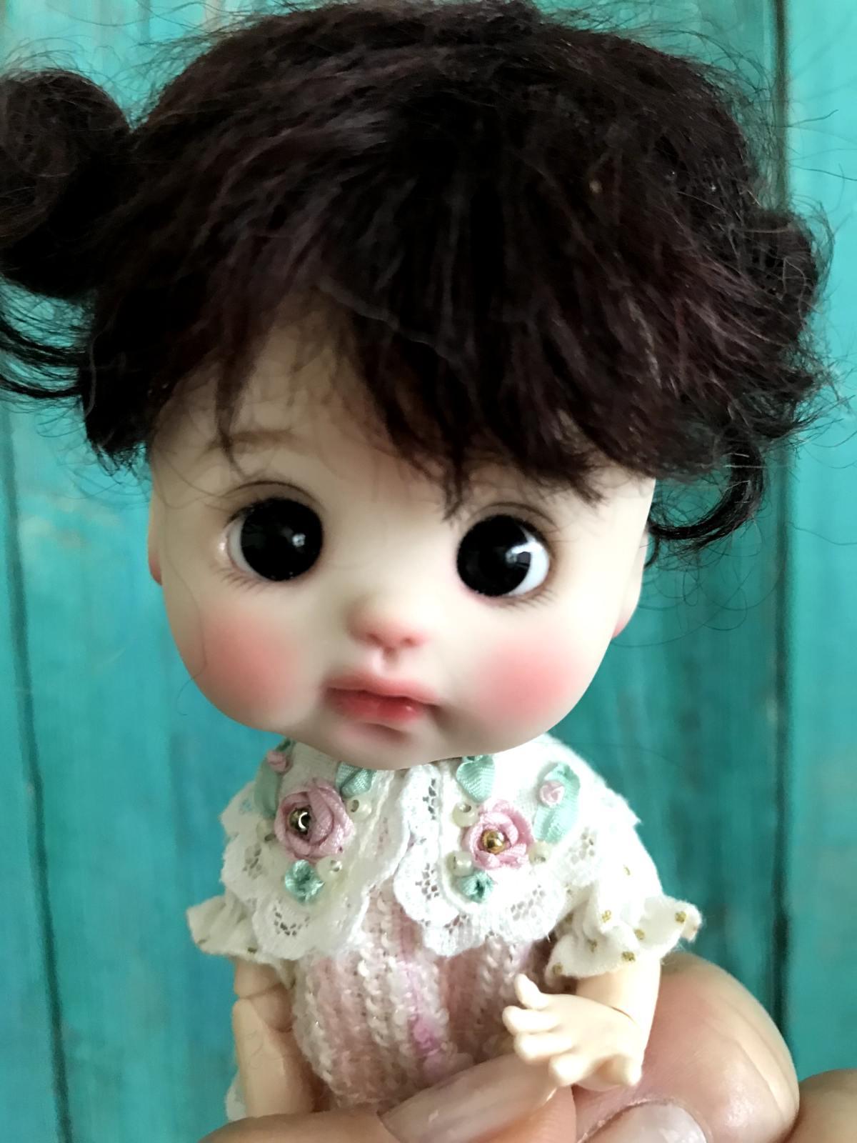 正規STO DOLL Fawn Juejueちゃん オビツ11ドールヘッド OB11 doll BJD OOAK head with wig and outfit Obits jointed