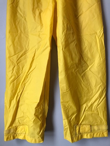 L L Bean Kids Boy Girl Yellow Wind Rain Pants Hiking Hi-Vis Nylon Sz L 14-16 EUC