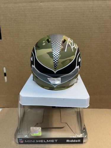 Seattle Seahawks Russell Wilson SIGNED RIDDELL Camo Mini Helmet Fanatics Holo
