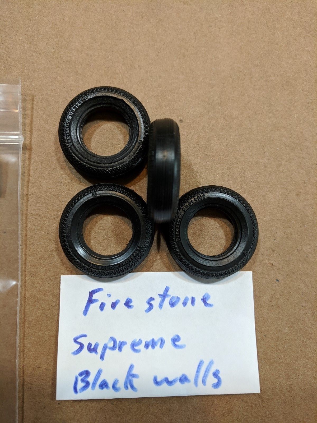 FIRESTONE SUPREME BLACK WALL TIRES (NEW)