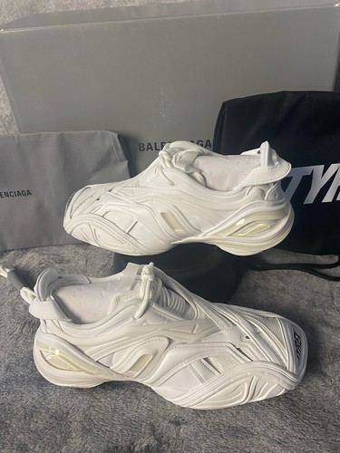 Pre-owned Balenciaga White Rubber And Mesh Tyrex Sneakers Monochrome Size Eu 36/us 5.5