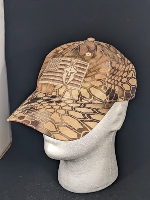 Kryptek Highlander Flag Hat Cap with pre-curved visor. Q3 sweatband. Adjustable