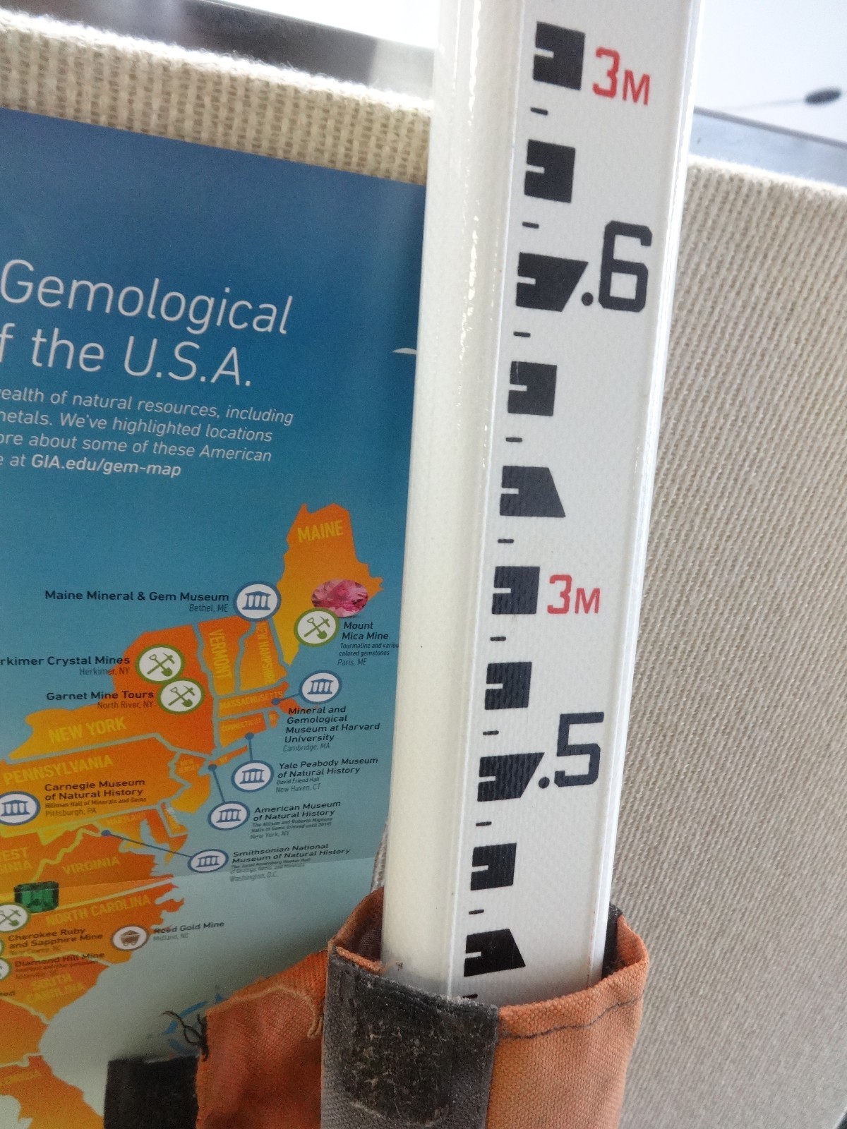 Surveying Grade Stick Rod Crain SVR Rectangular-Oval Rod 25’ in feet/10ths/100th