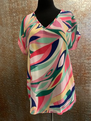 Heimish, Fuchsia Women's Multi Color Blouse, Size Medium NWT