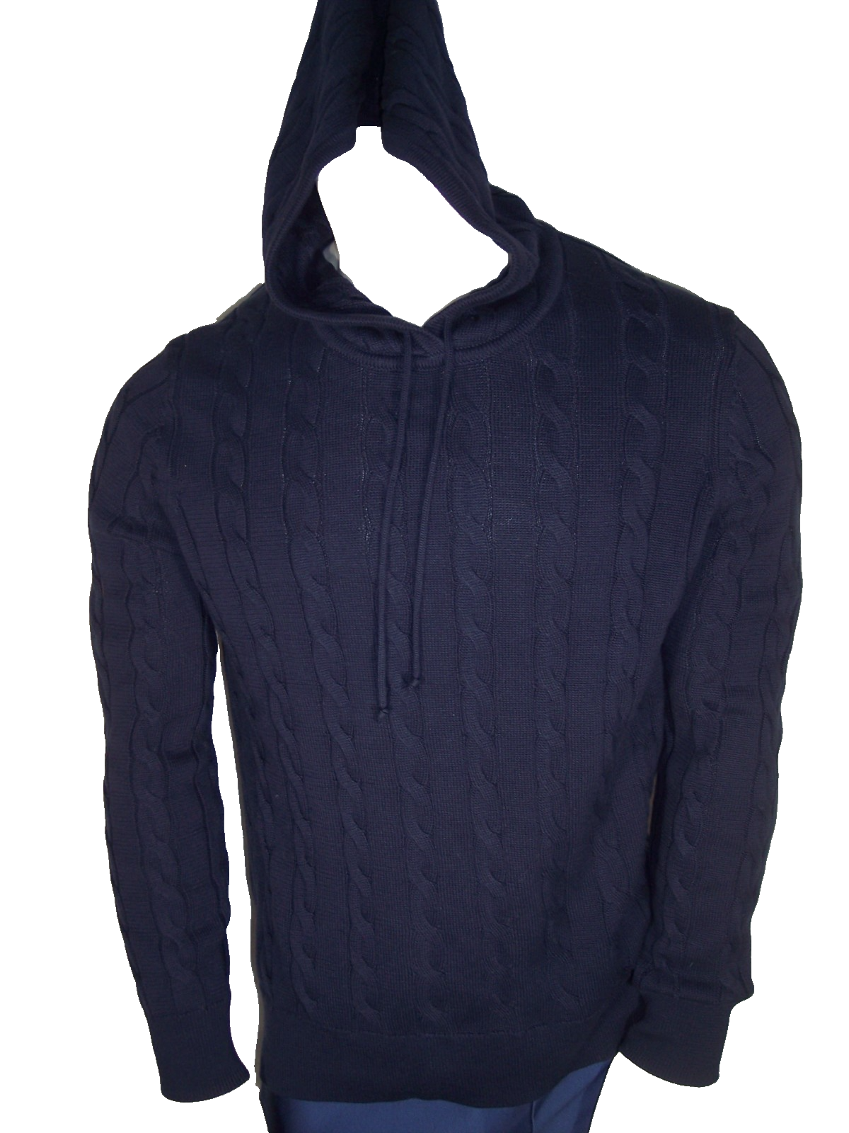 ◆Brooks Brothers◆ Cotton Cable Hooded Sweater Navy BBWWMM5 New Brooks Brothers XL Navy Cable Knit Cotton Hoodie Sweater