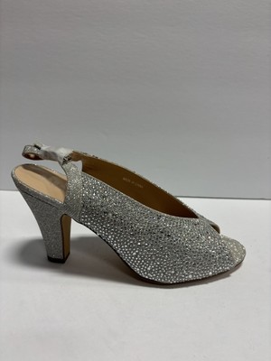Paradox London Women s Glory, Silver Slingback Pumps, Size 9 M