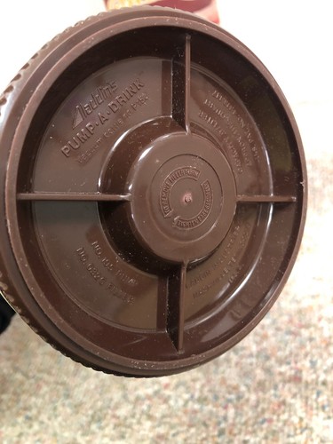 Pump-A-Drink Aladdin Thermos w/ Drink Dispenser Autumn Wheat Glass Pump Vintage