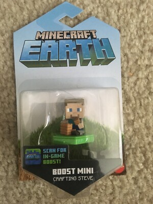 Minecraft Earth Crafting Steve Boost Mini 1'' Mini Figure in Game Boost NIP