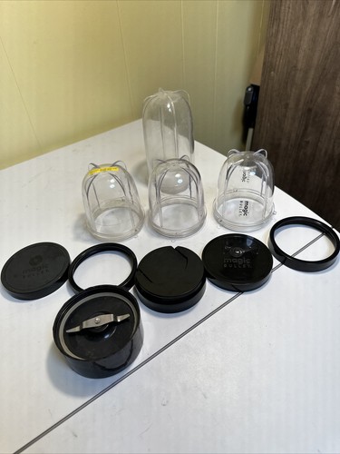 Nutribullet Blender Magic Bullet Lot Cups Lid Big & Small Re