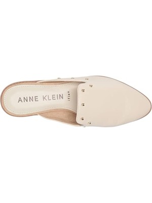 ANNE KLEIN Женские бежевые кожаные шлепанцы на мягкой подкладке с миндалевидным носком ши, 10 м