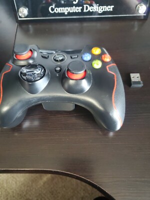 EasySMX 2.4G Wireless Controller for PS3, PC Gamepads with Vibration, black/red