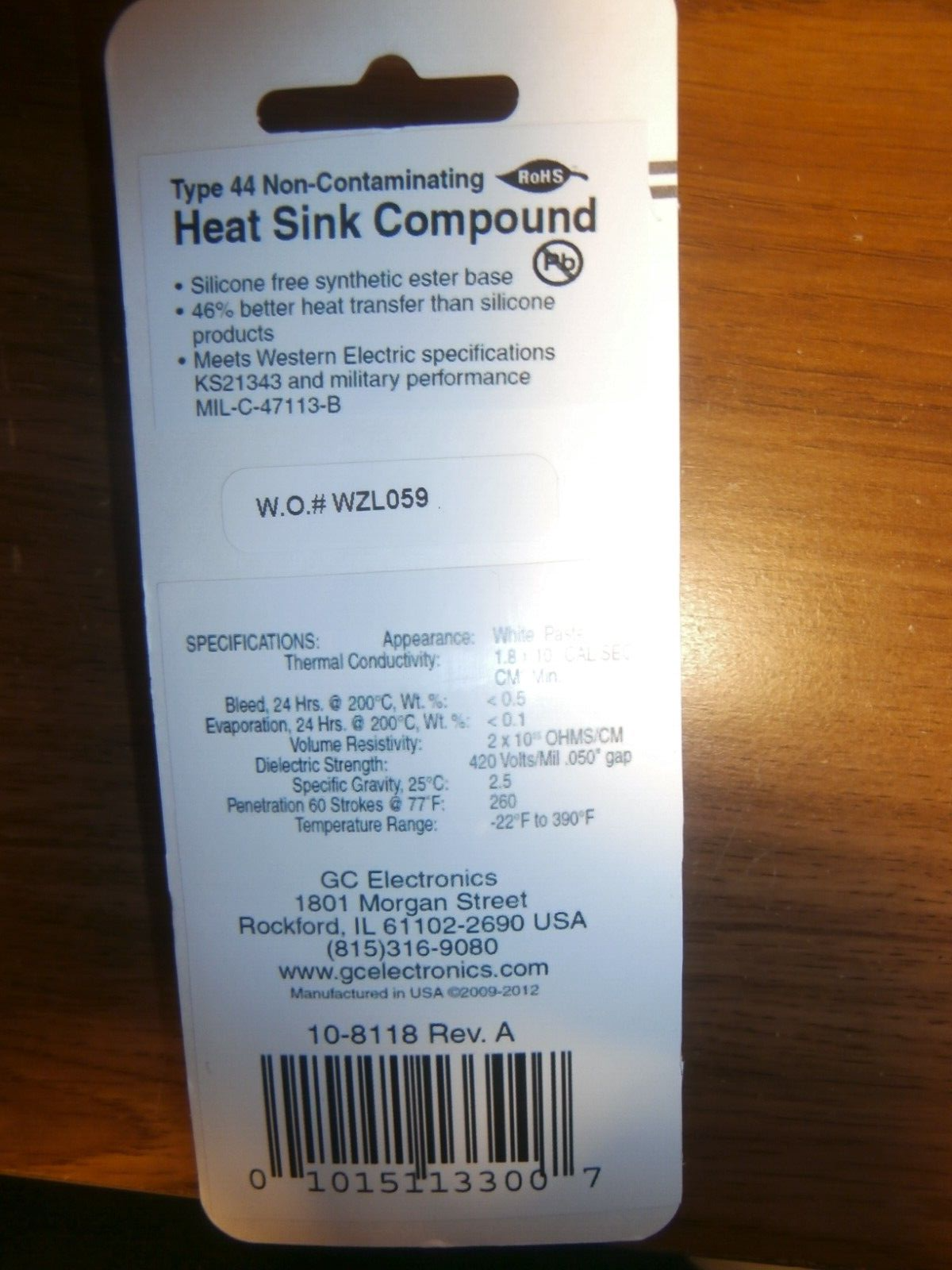 GC ELECTRONICS 10-8118 THERMAL TYPE 44 HEAT SINK COMPOUND 1/2 OZ JAR,NEW