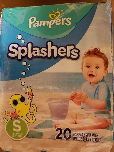 10 Packs Pampers Splashers Disp Swim Pants Small 200 PCS Will Not Swell In Water