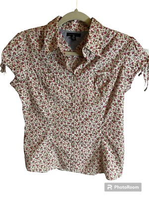 Tommy Hilfiger Women s Shirt Floral Design Size S/P Short Sleeve Summer