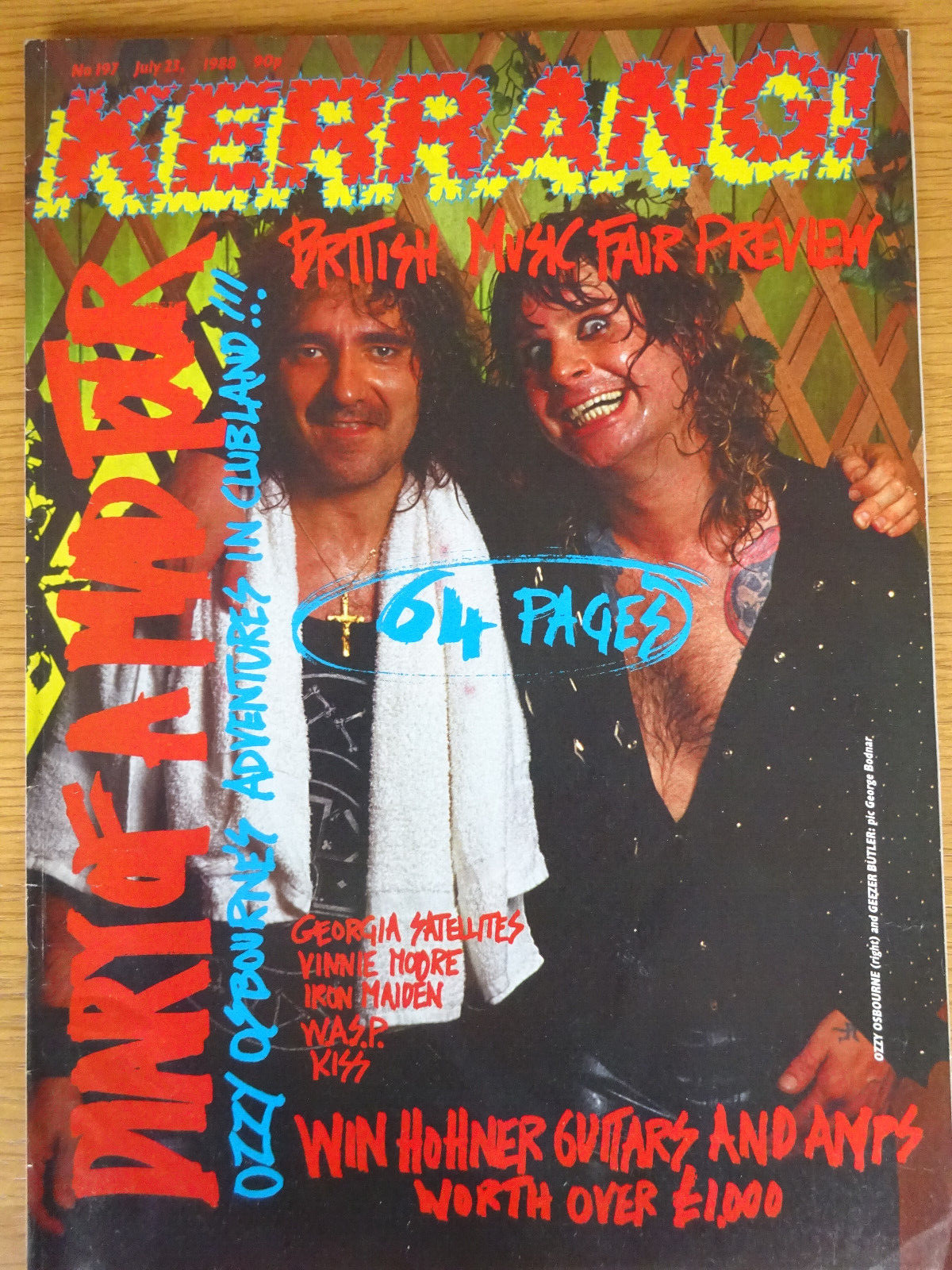 KERRANG ISSUE 197 OZZY OSBOURNE IRON MAIDEN WASP KISS ACE