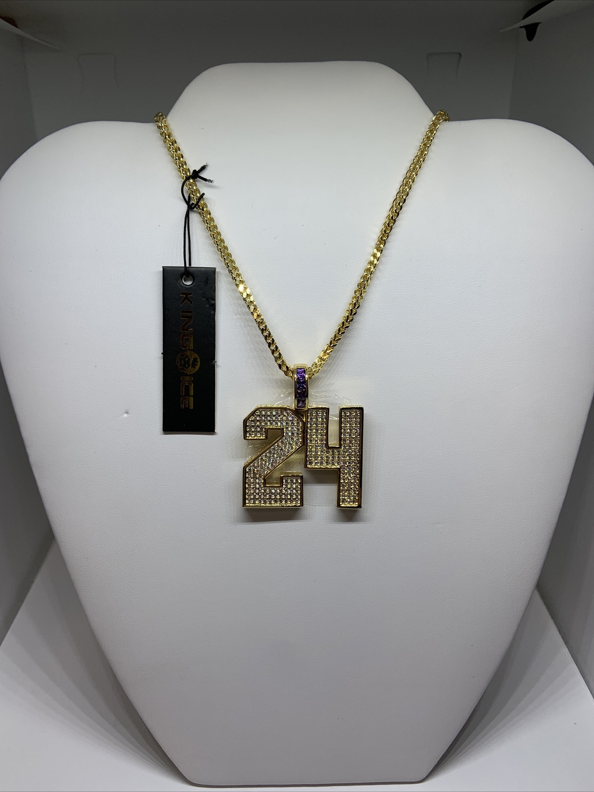 【King Ice】日本未入荷BLACK MAMBA CLASSIC NUMBER 24 NECKLACE Silhouette Necklace | Black Mamba Collection | King Ice