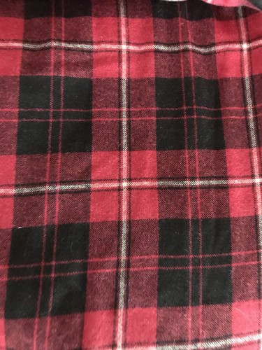 Vintage Fabric Red Windowpane Plaid Flannel 7 Yards