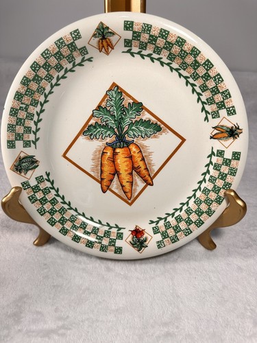 Coupe Fresh Garden Orange Green Checkered Board Carrot Plate Tabletops Unlimited
