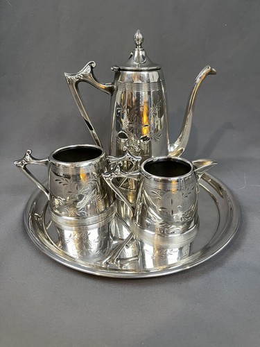 【Sheffield Silve Co.】ビクトリアンのコーヒーサービス 4点 Sheffield Silve Co.】ビクトリアンのコーヒーサービス 4点