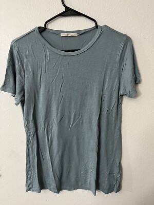 Active Basic Women's Classic Short Sleeve Blue Fitted T-shirt Size Large