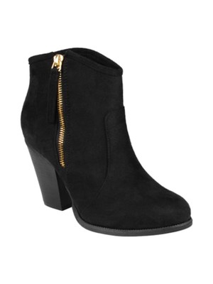 

JOURNEE COLLECTION Женские черные ботильоны Comfort Link с круглым носком на блочном каблуке, высота 7,5 Вт, Черный, LINK BOOTIE