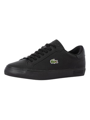

Мужские кожаные кроссовки Lacoste Powercourt 1121 1 SMA, черные, Черный, 741SMA003002H