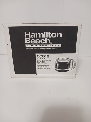 Hamilton Beach Commercial 2-12 Cup Replacement Carafe New Open Box White Top